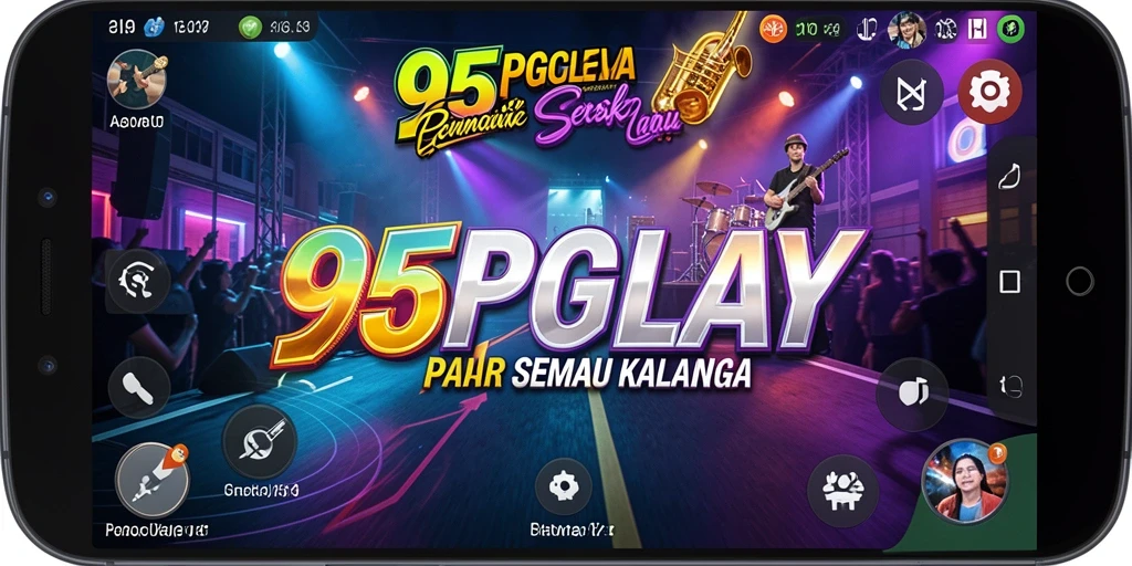 Tampilan gameplay interaktif dari 95PGPLAY yang penuh musik.