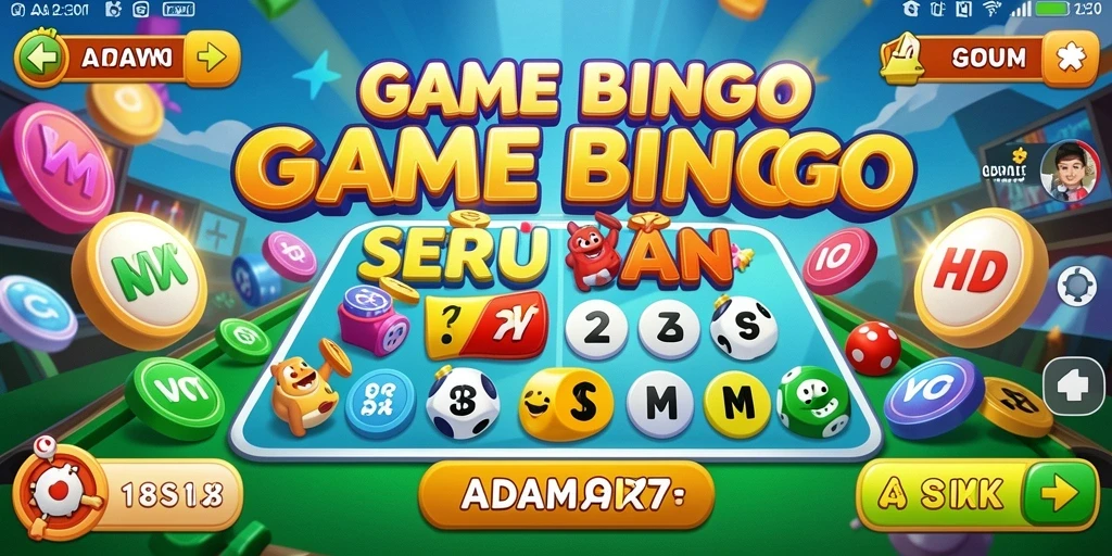 Screenshot gameplay ADAM77 menampilkan suasana pesta Bingo yang meriah.