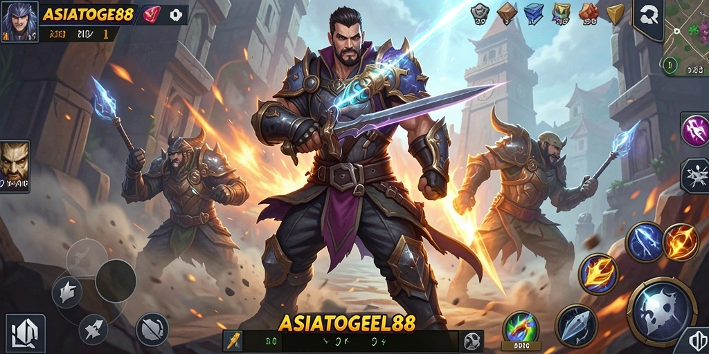 Tampilan menakjubkan dari gameplay ARPG ASIATOGEL88 dengan karakter bertarung.