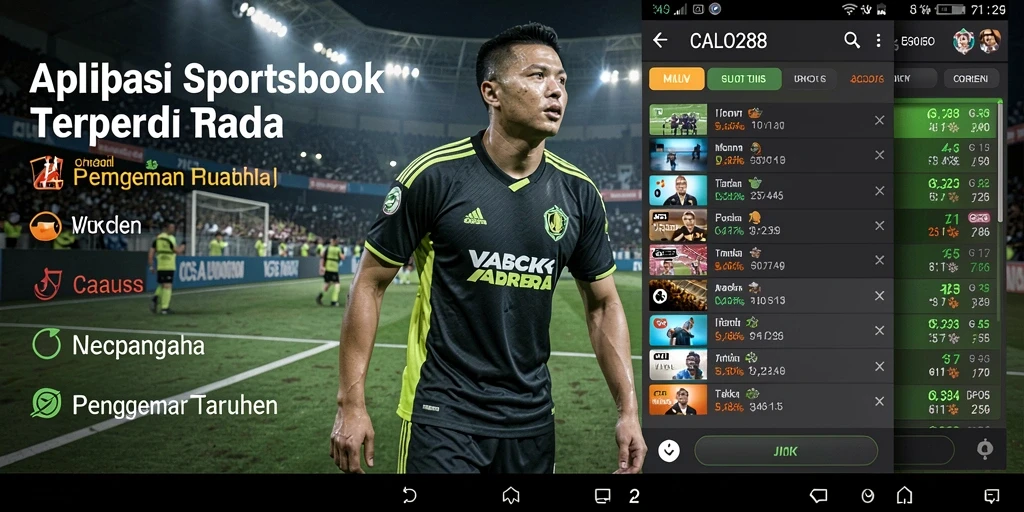 Screenshot utama CALO288 menampilkan antarmuka taruhan olahraga yang menarik.
