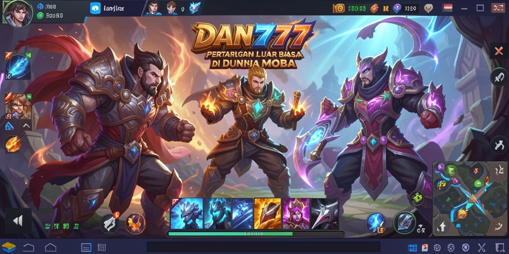 Gameplay mendebarkan di arena MOBA DAN777.