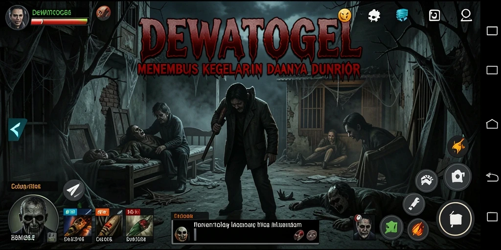 Tampilan gameplay DEWATOGEL yang mencekam dan menakutkan.