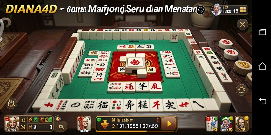Tangkapan layar utama DIANA4D menunjukkan gameplay Mahjong yang menantang.