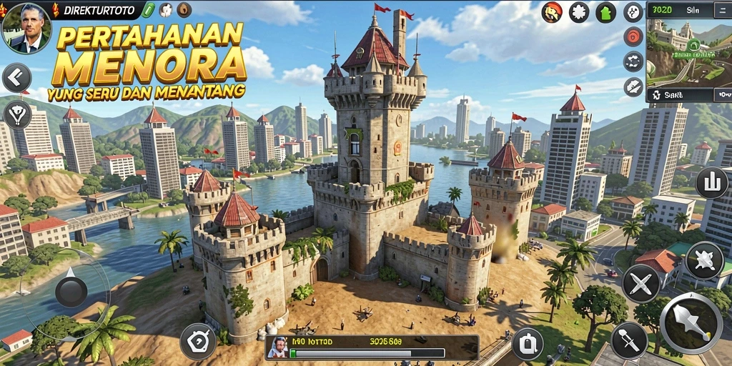 Tampilan gameplay seru dari DIREKTURTOTO dengan strategi Tower Defense.