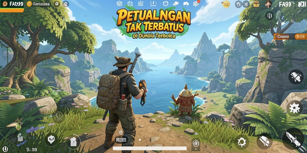Gameplay FA99 menampilkan petualangan mendebarkan di dunia terbuka.
