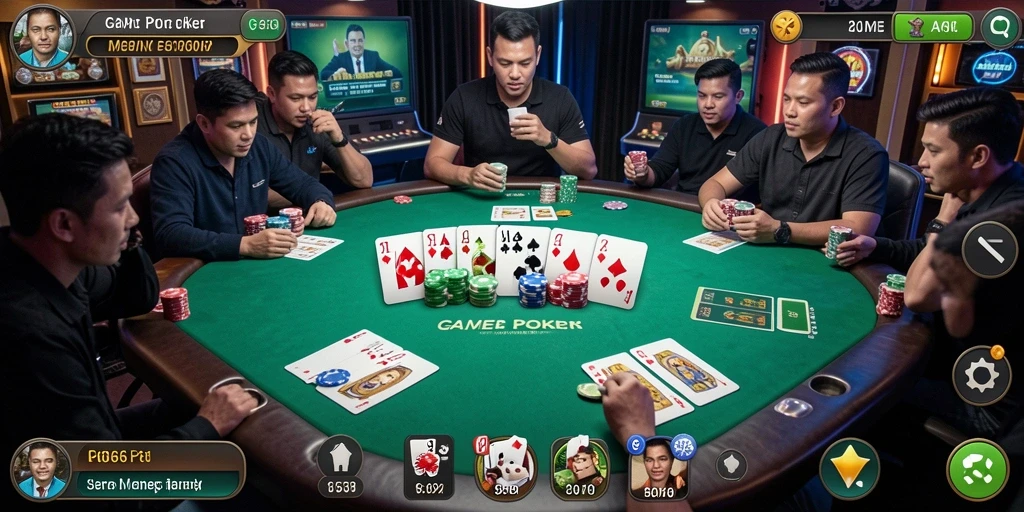 Tampilan gameplay G668 yang menegangkan dalam aksi Poker.
