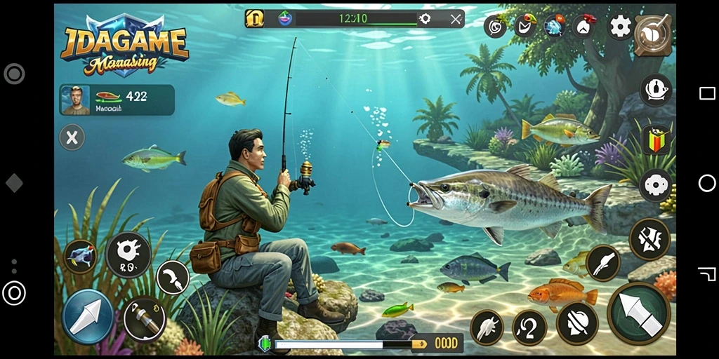 Tampilan gameplay memancing yang seru dan interaktif di IDAGAME.