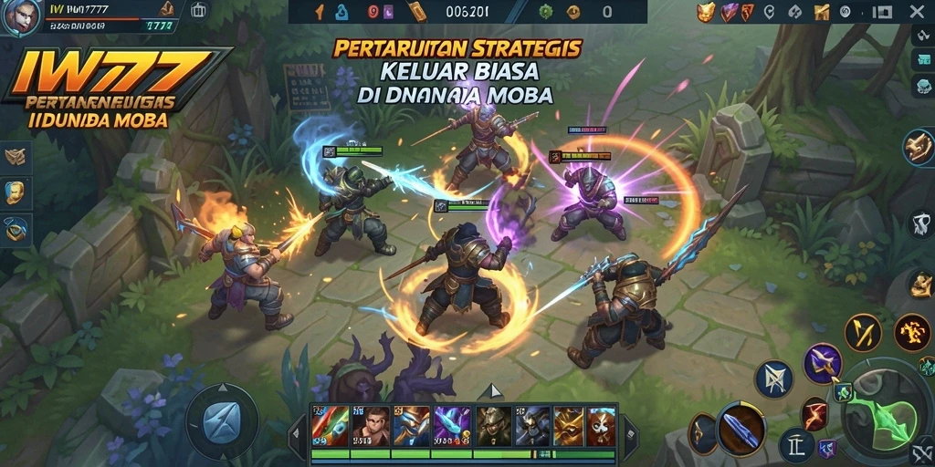 Tampilan gameplay seru IW777 yang memikat para pemain MOBA.