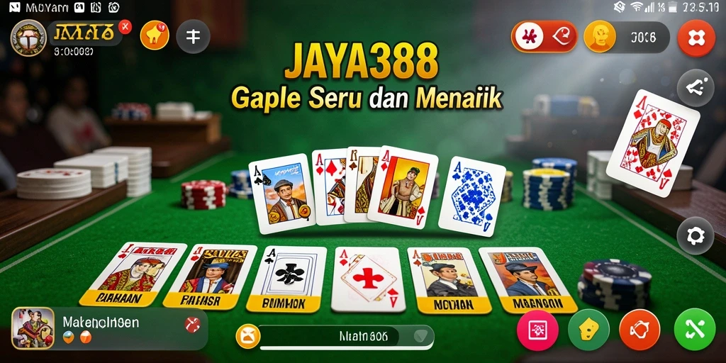 Tampilan gameplay seru dari JAYA388 saat bermain Gaple.