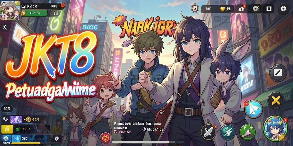 Tampilan gameplay JKT8 yang penuh aksi dan warna.
