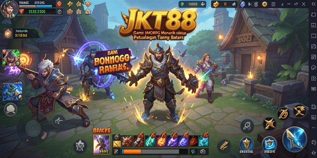 Tampilan gameplay JKT88 menampilkan pertarungan seru dalam dunia MMORPG.