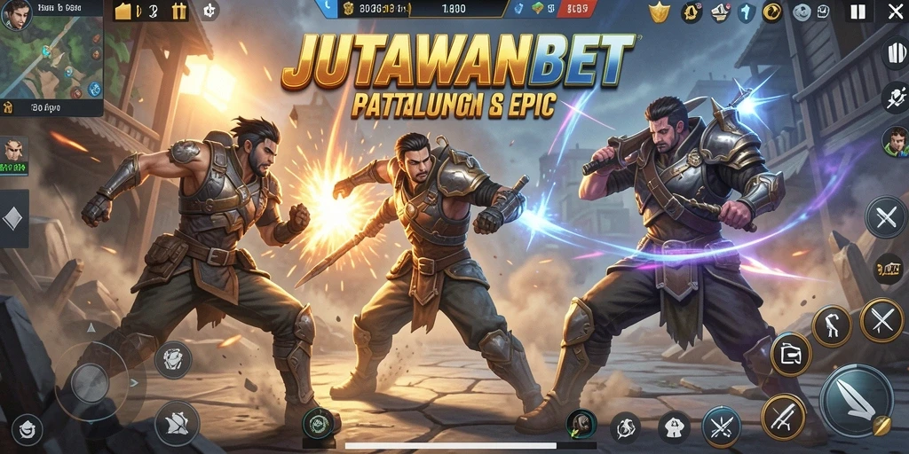 Tampilan gameplay seru JUTAWANBET dalam pertempuran Battle Royale.