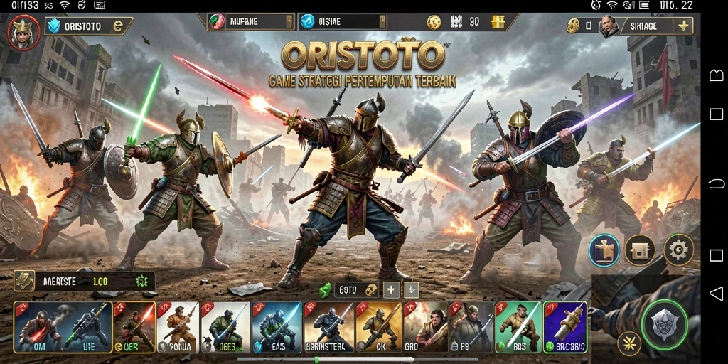 Tampilan gameplay ORISTOTO yang mendebarkan dan penuh strategi.