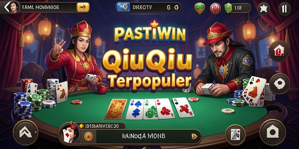 Tampilan utama gameplay QiuQiu dengan efek visual menawan.