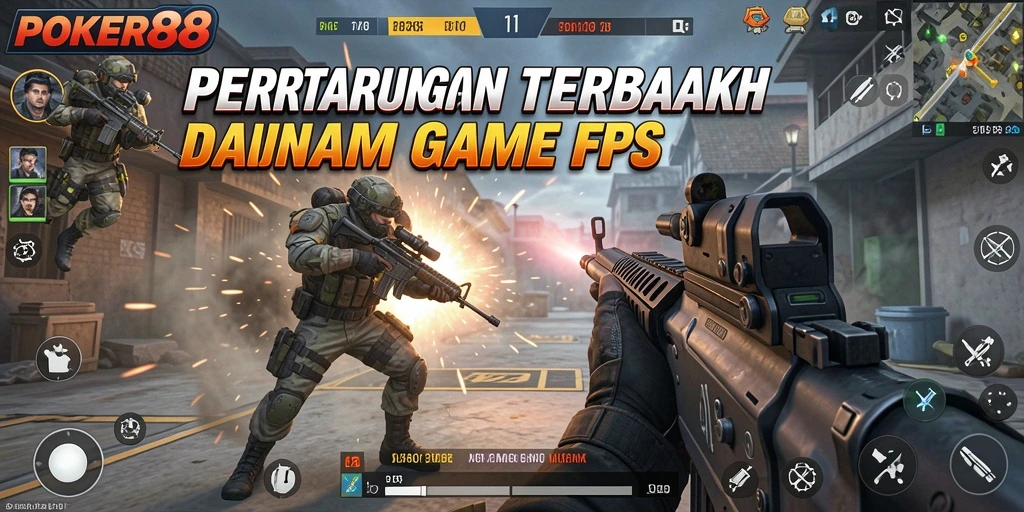 Screenshot POKER88 menampilkan aksi intens dalam permainan FPS.