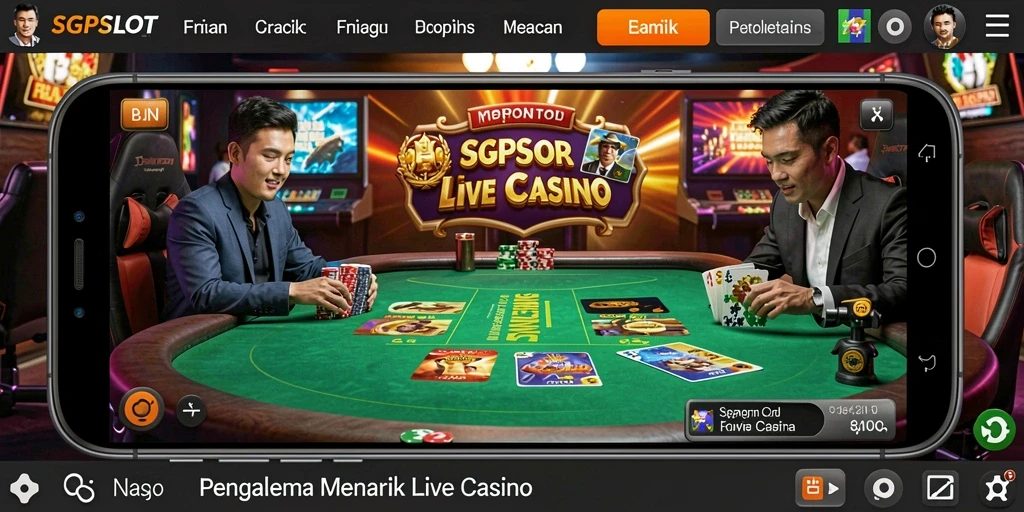 Tampilan gameplay Live Casino yang menegangkan dalam SGPSLOT.
