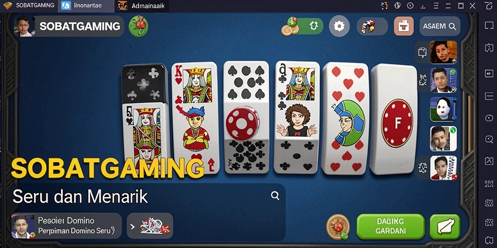 Screenshot utama SOBATGAMING menampilkan keseruan gameplay Domino.