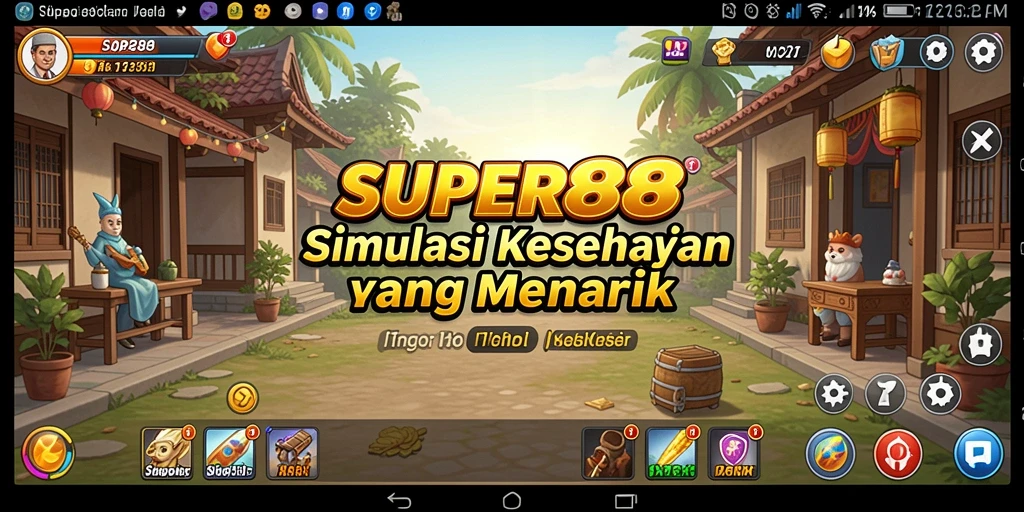 Screenshot utama menampilkan gameplay yang imersif dan interaktif dalam SUPER88.