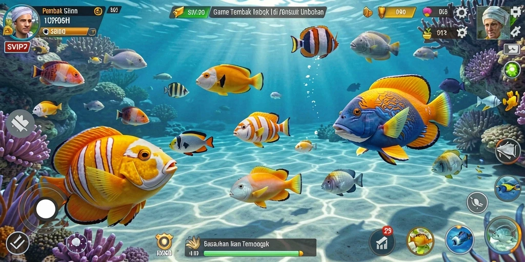Tampilan gameplay menembak ikan yang mendebarkan di SVIP2.