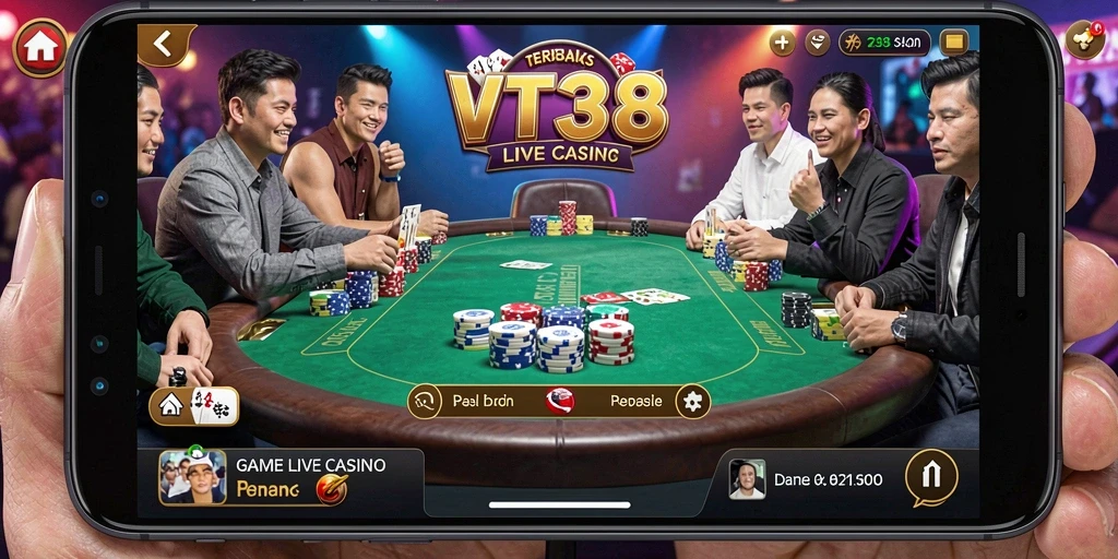 Tampilan antarmuka VT38 yang menarik saat bermain Live Casino.