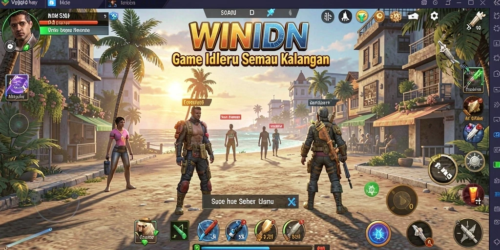 Tampilan gameplay Idle WINIDN yang menarik dan menawan.